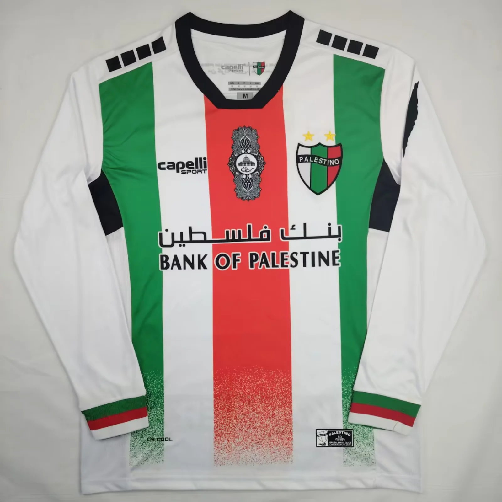 AAA Quality Palestine 24/25 White/Green/Red Training Long Jersey